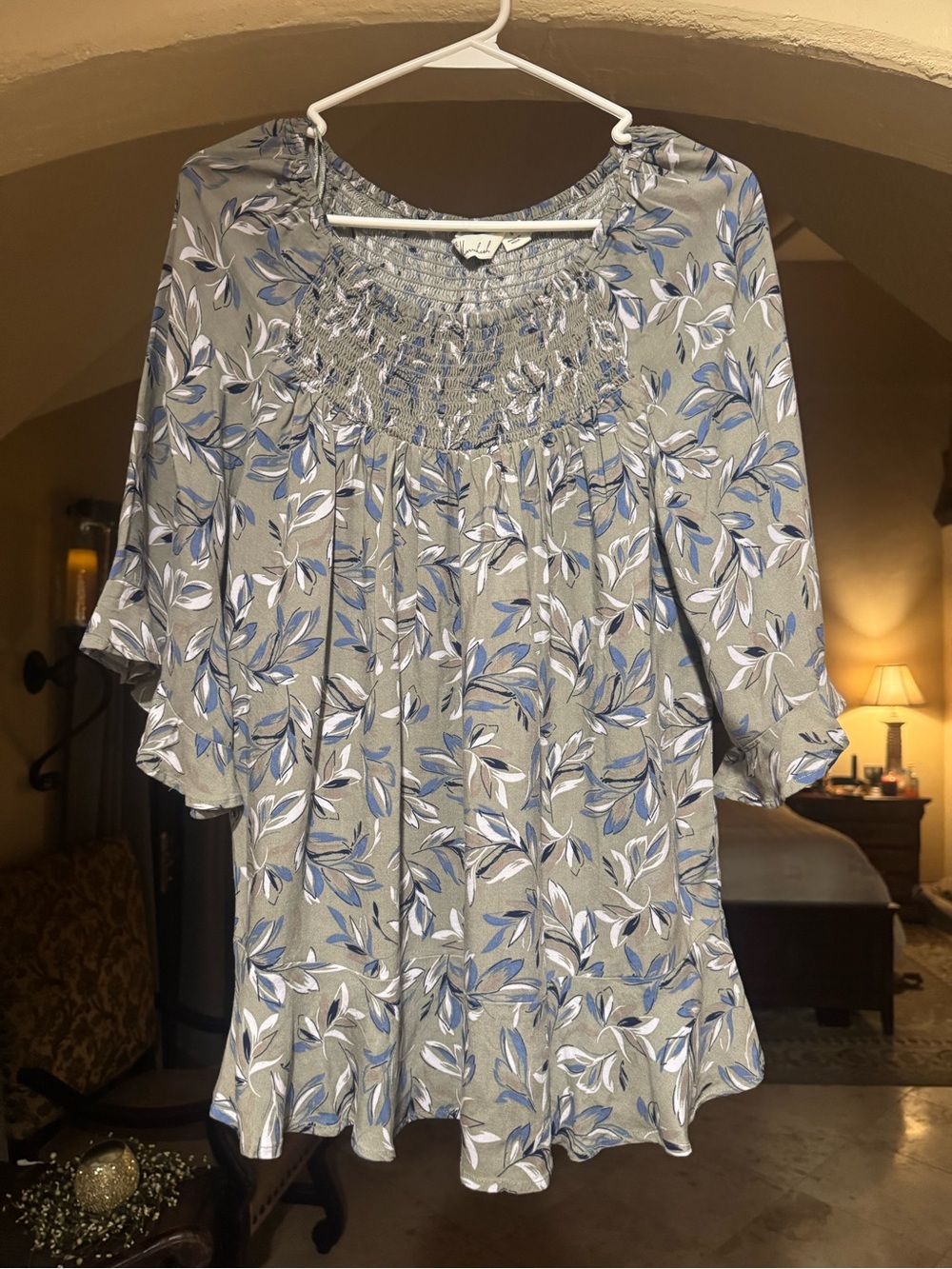 Caffe Marrakesh Floral Smocked Blouse - Size S